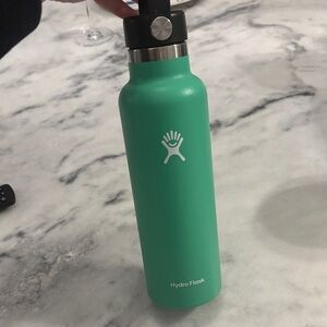 Hydro Flask Teal Green Bottle with Black Lid